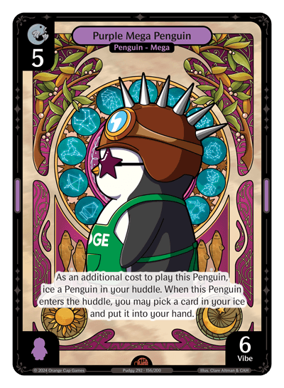 Purple Mega Penguin Holo - Enter The Huddle