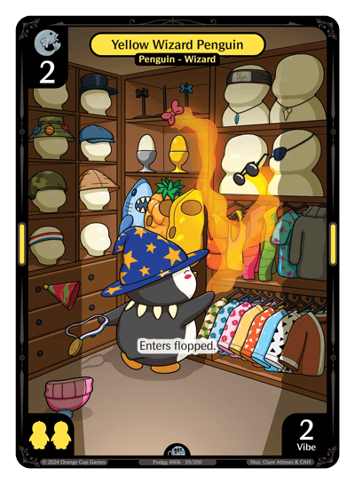 Yellow Wizard Penguin Holo - Enter The Huddle