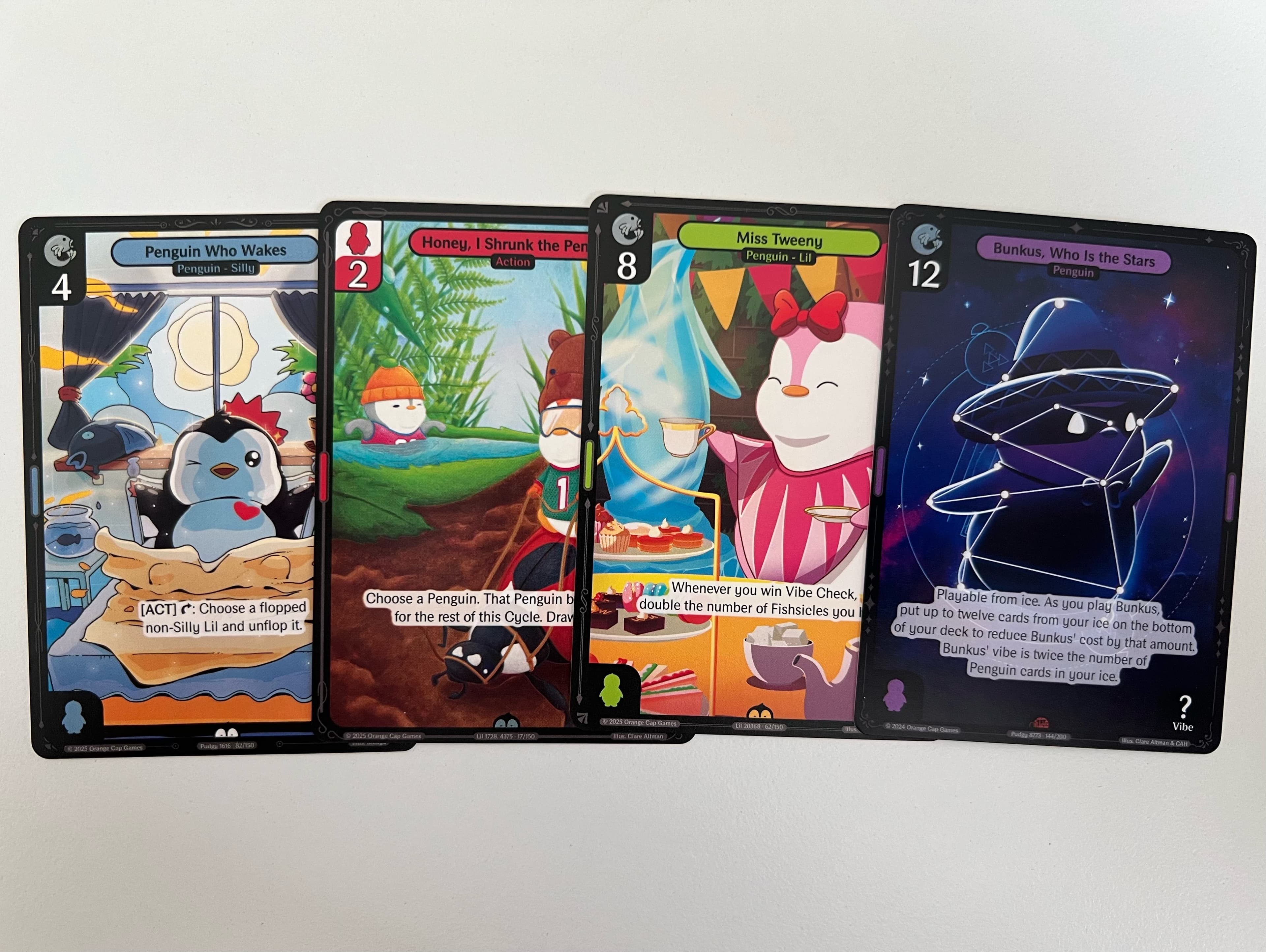 Cards in order of rarity. Common, Uncommon, Rare, Epic