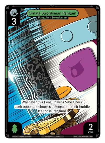 Ornate Swordsman Penguin Holo - Enter The Huddle